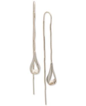 Dkny Gold-tone Open Teardrop Threader Earrings, Created For Macy's