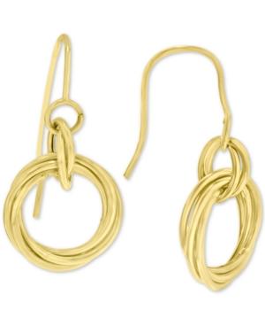 Diamond Knot Drop Earrings In 14k Gold