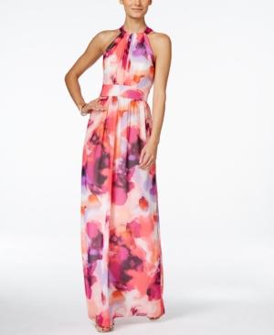 Inc International Concepts Floral-print Halter Maxi Dress, Only At Macy's