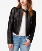 Guess Natalie Perforated Faux-leather Moto Jacket