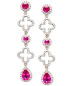 Effy Ruby (2-5/8 Ct. T.w.) And Diamond (3/4 Ct. T.w.) Geometric Drop Earrings In 14k Rose Gold