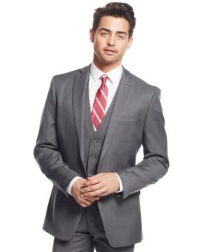 Bar Iii Mid-grey Pindot Slim-fit Jacket