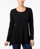 Style & Co. Crewneck Crochet-detail Sweater, Only At Macy's