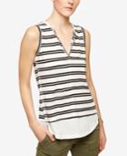 Sanctuary City Striped Layered-look Top
