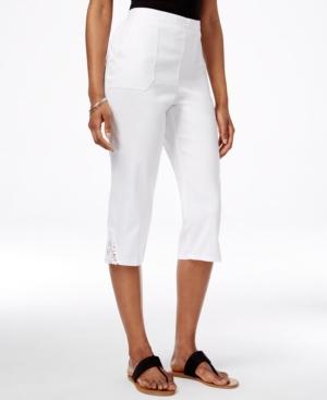 Alfred Dunner Petite Pull-on Lace-hem Capri Pants