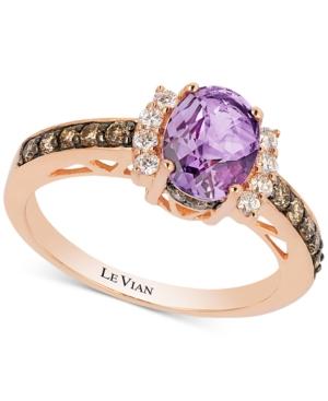 Le Vian Chocolatier Grape Amethyst (9/10 Ct. T.w.) And Diamond (3/8 Ct. T.w.) Ring In 14k Rose Gold