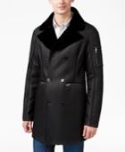 Guess Men's Axl Bonded Coat With Faux-fur Trimmed Collar