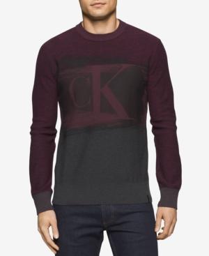 Calvin Klein Jeans Men's Colorblocked Graphic-print Logo Sweater
