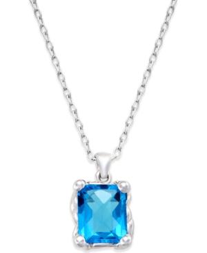 Blue Quartz Pendant Necklace (7 Ct. T.w.) In Sterling Silver