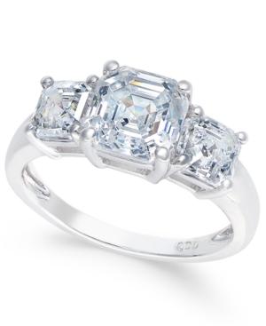 Arabella Swarovski Zirconia Three-stone Ring In 14k White Gold