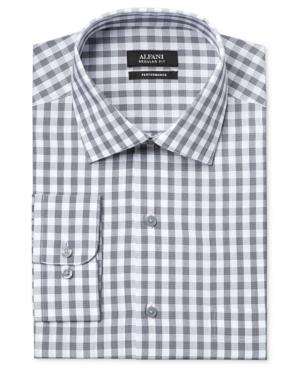 Alfani Performance Black Hairline Gingham Dress Shirt, Only At Macy's