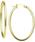 Giani Bernini Polished Skinny Oval Hoop Earrings In 18k Gold-plated Sterling Silver, Created For Macy's