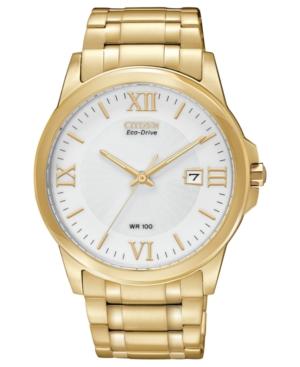 Citizen Watch, Men's Eco-drive Gold-tone Stainless Steel Bracelet 40mm Bm7262-57a