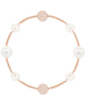 Swarovski Pave Ball & Imitation Pearl Flex Bracelet