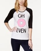 Pretty Rebellious Juniors' Oh Donut Graphic Baseball T-shirt