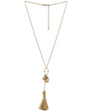 Rachel Rachel Roy Gold-tone Triple Charm Pendant Necklace