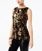 Inc International Concepts Velvet-contrast Sequin Shell, Created For Macy's