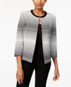 Tahari Asl Beaded Open-front Jacquard Jacket