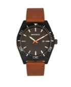 Breed Quartz Sander Black And Silver Chronograph Polyurethane Watches 45mm