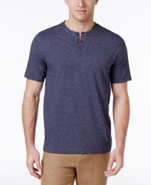 Tasso Elba Men's Striped Henley, Only At Macy's