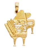 14k Gold Charm, Piano Charm