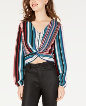 Polly & Esther Juniors' Striped Twist-detailed Button-front Top