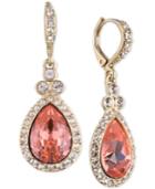Givenchy Gold-tone Peach Crystal And Pave Teardrop Earrings