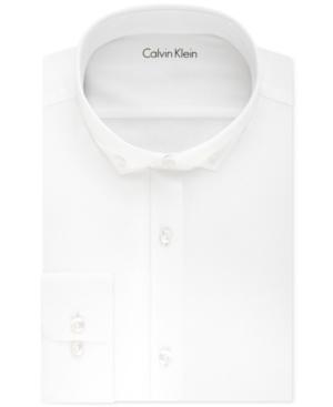 Calvin Klein Men's X Extra-slim Fit Stretch Textured Solid Dress Shirt