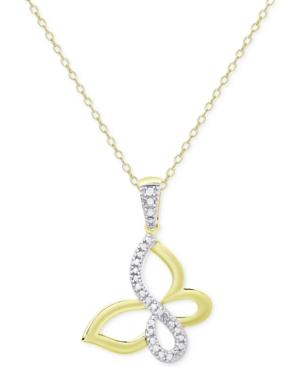 Butterfly Pendant Necklace In 18k Gold Over Sterling Silver