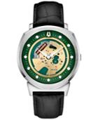 Bulova Accutron Ii Men's Alpha Black Leather Strap Watch 42mm 96a155