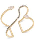 I.n.c. Gold-tone Crystal & Imitation Pearl Open Cuff Bracelet, Created For Macy's