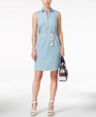 Tommy Hilfiger Sleeveless Rope-belt Denim Shirt Dress