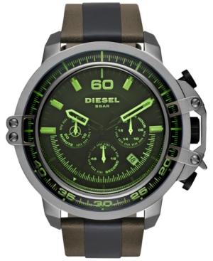 Diesel Men's Chronograph Deadeye Dark Brown Leather And Black Polyurethane Strap Watch 51x56mm Dz4407