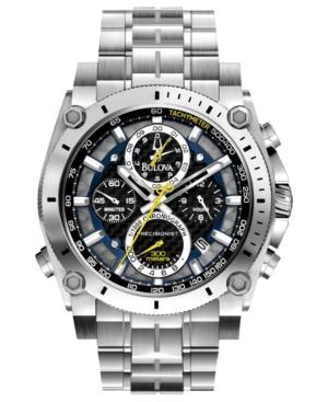 Bulova Men's Chronograph Precisionist Stainless Steel Bracelet Watch 47mm 96b175