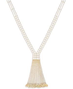 Danielle Nicole Gold-tone Pecking Order Tassel Necklace