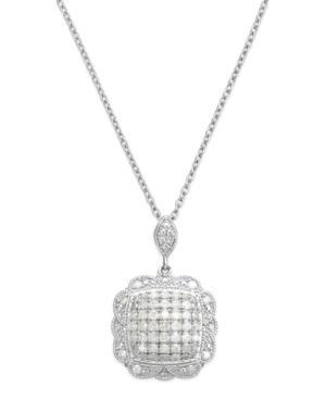 Diamond Ruffle Pendant Necklace In 14k White Gold (1/2 Ct. T.w.)