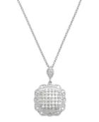 Diamond Ruffle Pendant Necklace In 14k White Gold (1/2 Ct. T.w.)