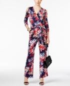 Ny Collection Cold-shoulder Printed Jumpsuit