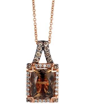 Le Vian Smoky Quartz (2-5/8 Ct. T.w.) And Diamond (1/3 Ct. T.w.) Pendant Necklace In 14k Rose Gold