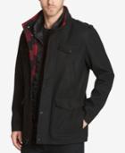 Guess Men's Military-inspired Coat With Plaid Detail