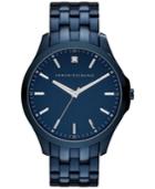 Ax Armani Exchange Men's Diamond Accent Blue Ion-plated Stainless Steel Bracelet Watch 46mm Ax2184