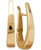 Polished Gradual Oval Hoop Earrings In 14k Gold