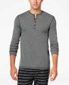 Kenneth Cole Reaction Men's Ribbed Henley Sleep Shirt