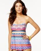Jessica Simpson Printed Relaxed-fit Tankini Top Women's Swimsuit