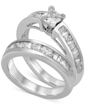 Diamond Princess & Baguette Bridal Set (1 Ct. T.w.) In 14k White Gold