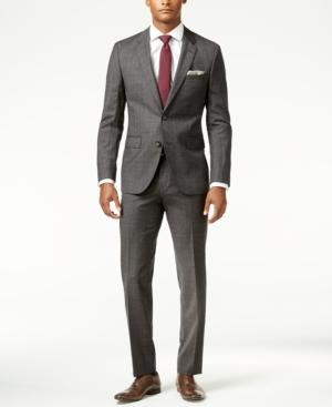 Hugo Boss Charcoal Flannel Glen-plaid Extra Slim-fit Suit