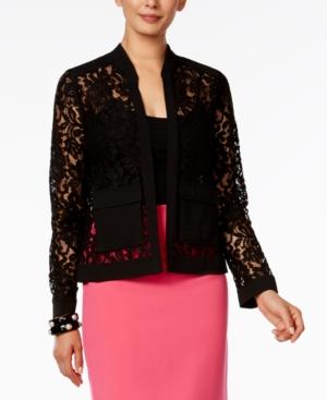 Alfani Petite Lace Bomber Jacket, Only At Macy's