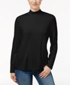 Charter Club Mock-neck Long-sleeve Top, Only At Macy's