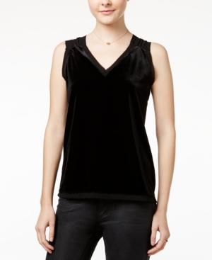 Xoxo Juniors' Velvet Chiffon-contrast Top