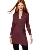 Inc International Concepts Faux-wrap Tunic Sweater, Only At Macy's